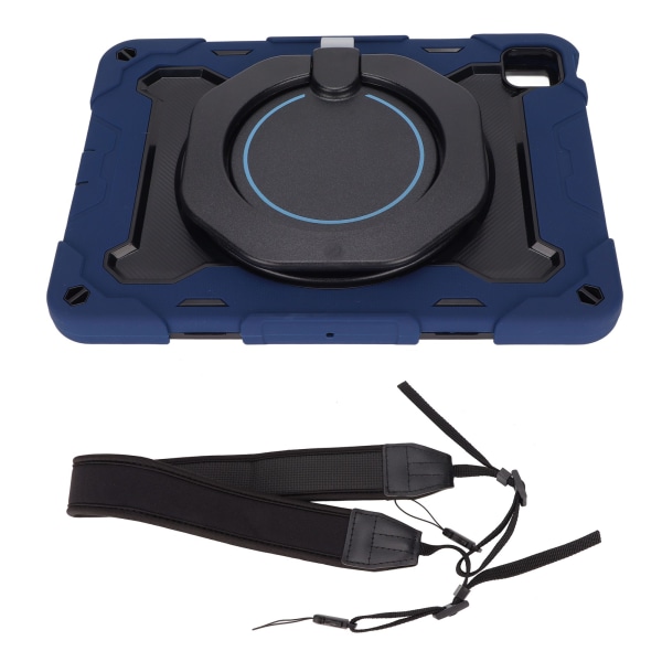 IOS Tablet Case 11in 3 Layer Shockproof Slim Tab Case med 360 roterande Kickstand axelrem för IOS Tablet 11inNavy Blue
