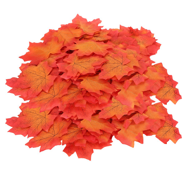 100 stk/pose kunstige lønneblader til høsttakkefest Høstblad bryllupsbord dekorert rødt og gult