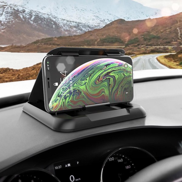 Carbon Fiber Biltelefonholder Universal 3 til 7 tommers mobiltelefon Clip Mount Brakett Dashboard Biltilbehør