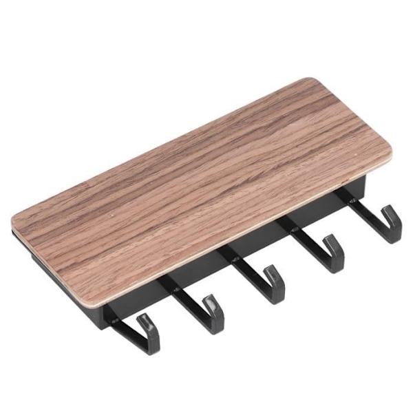 Keenso Nyckelkrok Bambu Väggmonterad Nyckelhållare Modern Halkfri Nyckelställ För Hemmakontor Vardagsrum (Brun)