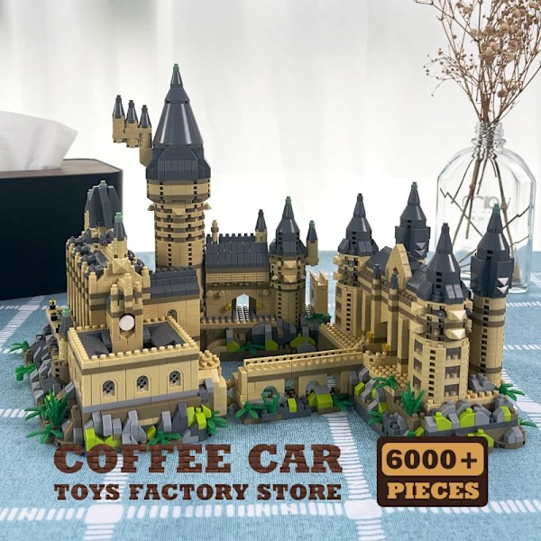 Kreativ magisk skola modell diamant tegelstenar set medeltida slott moc byggstenar diy plast leksaker vuxna barn julklappar Over 6000pcs