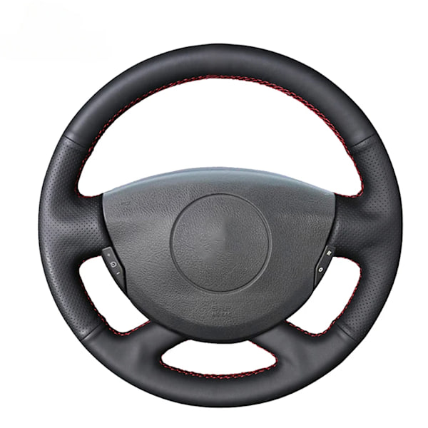 Svart konstläder rattöverdrag för Renault Laguna 2 Vel Satis Espace Trafic 2 2001-2014 Nissan Primastar 2009-2015 Red Marker