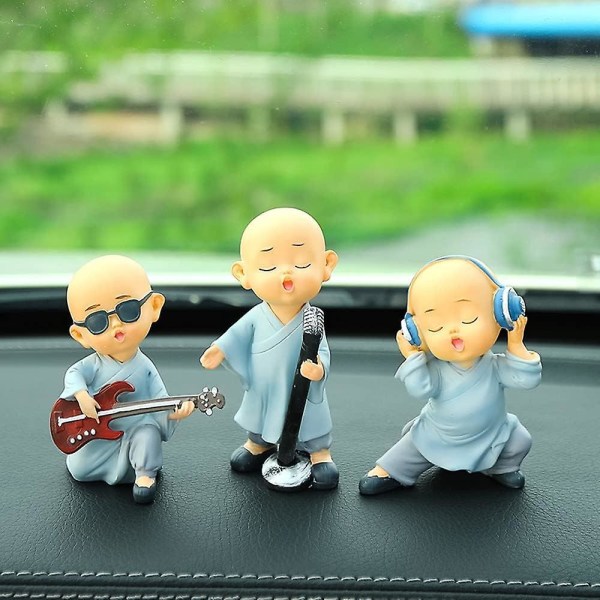 Söpöt Mini Happy Baby Buddha -figuurit - 3 kpl set - täydellinen kodin, toimiston tai auton sisustukseen