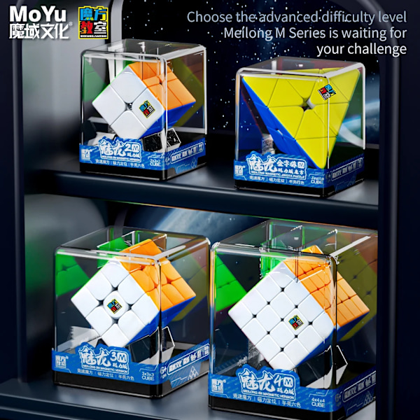 [Magnetisk Serie] Kub Set Med 3X3 2X2 4X4 5X5 Pyraminx - Magnetiska Vridpussel Leksaker Kub Klassrum Meilong Pyraminx M