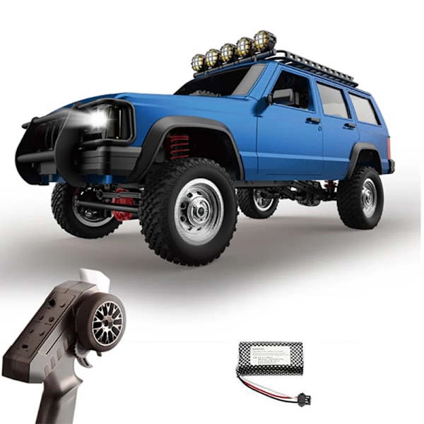 Mn78 1/12 2.4ghz fullskalig Cherokee fjärrstyrd bil fyrhjulsdrift klättring jeep bil rc fordon leksaker för pojkar gåvor Blue-1B