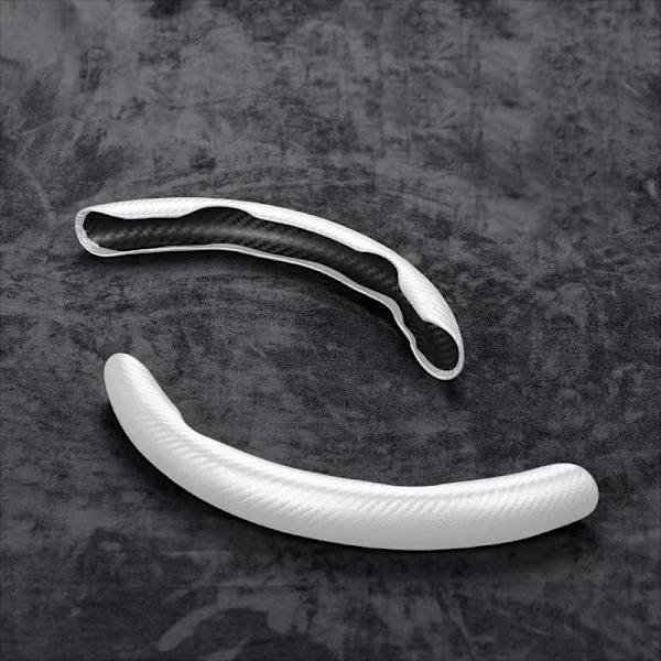 38 cm 1 par kolfiberlook universell vinterbils rattförstärkningsöverdrag halkfritt bilinteriördekoration tillbehör Carbon Fiber-White