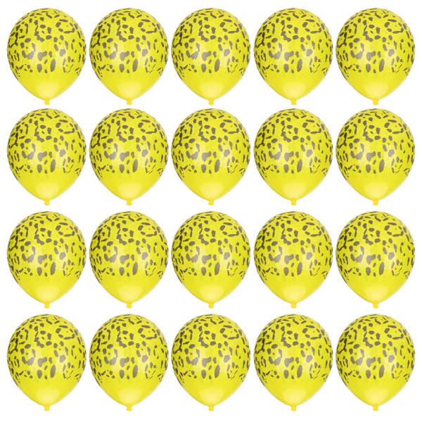 20 stk dyremønster balloner runde latex balloner dekoration til fødselsdag/fest Gul til leopard mønster