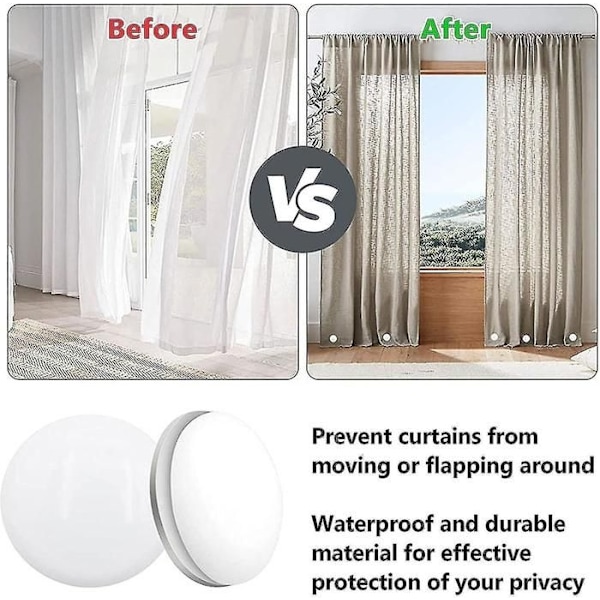 10 stycken Kraftfulla Magnetiska Duschdraperityngder, Runda Magnetiska Draperityngder, Förhindrar Att Draperifodret Glider