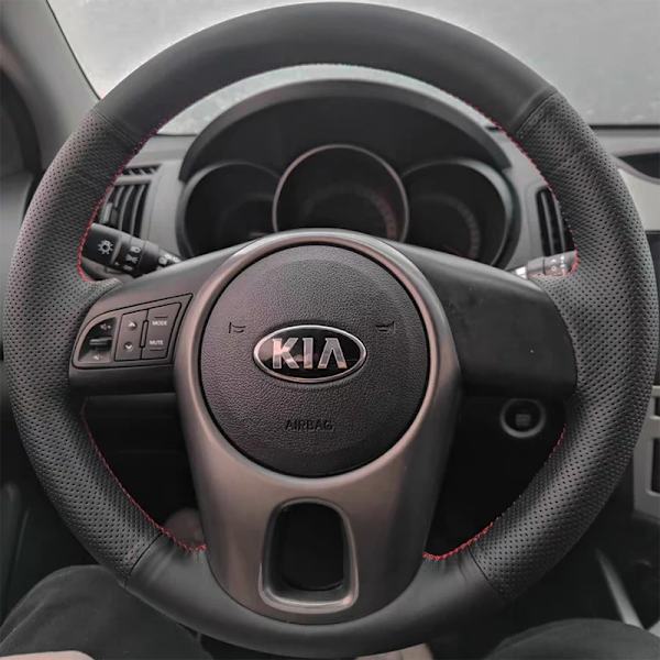 Rattöverdrag i konstläderfläta för Kia Forte Soul Rio 2009-2021 - Rattöverdrag, biltillbehör