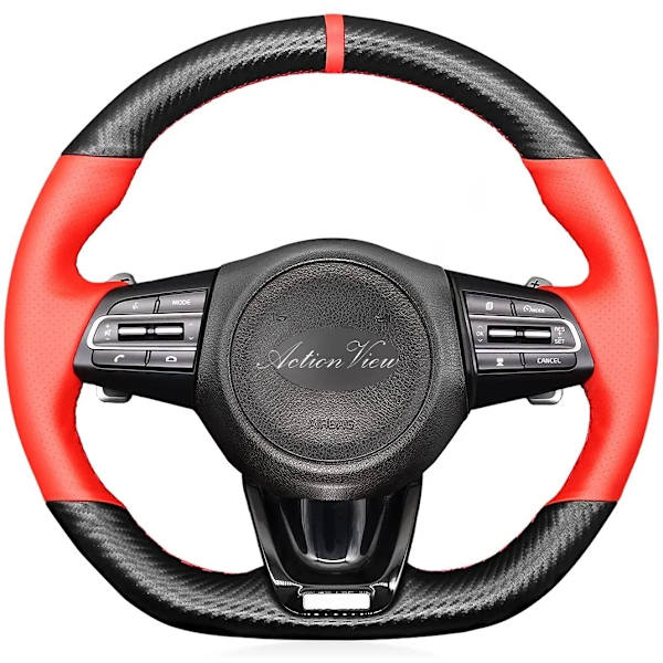 Rattstyrningsöverdrag för Kia bil, handsytt i Alcantara, för Kia Stinger (GT) 2018-2021 A9 as pictures