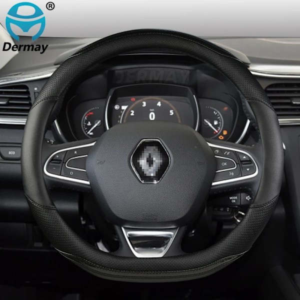 Rattrattstyrningshölje i mikrofiberläder + kolfiber för Renault Scenic 1 2 3 4 Grand Scenic Megane biltillbehör D shape Red