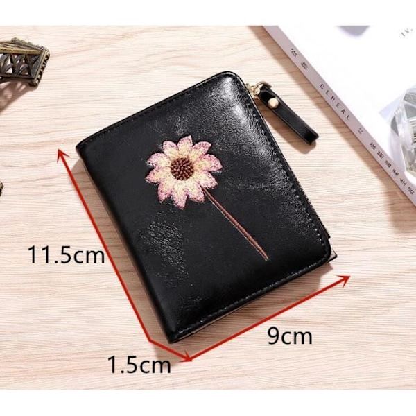 Plånbok - Flera Fack - PU-läder - Svart - Med Dragkedja - 9X11,5X1,5Cm Black
