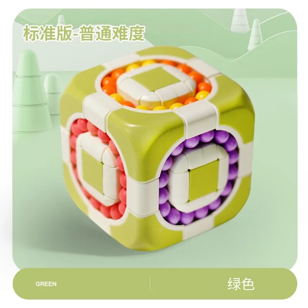 Trestegs Boll Twist Dekomprimerar Pussel Magisk Kub Fidget Leksaker Roliga Leksaker Speed Cube Tänkande Träningsleksak Presentleksaker För Barn Green