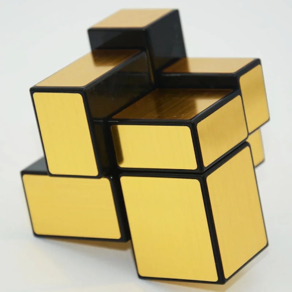 [Ecube] Sengso 2X2X2 Spegelkub Block Kub Pussel Magisk Kub Speed Cubo Magico 2X2 Lärande Utbildningsleksaker För Barn Pojkar Black Golden Sticker