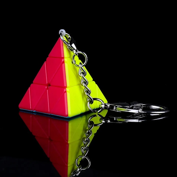 [Ecube] Mini Nyckelring Mofangge Ivy Pyraminx 2X2 3X3 Växel Magic Cube Pussel Hänge Kedja Cubo Magico Leksaker Barn Pyraminx