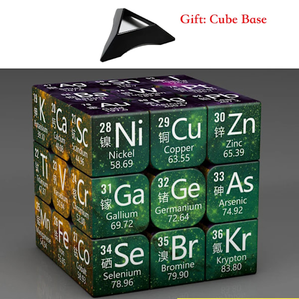 3X3X3 Magisk Puzzle Kub Matematik Kemi Element Fysisk Barn Puzzle Kub Med Bas Magico Cubo Barnpresenter Pedagogiska Leksaker Math2