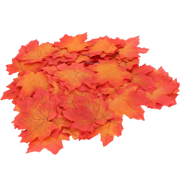 100 stk/pose kunstige lønneblader til høsttakkefest Høstblad bryllupsbord dekorert rødt og gult