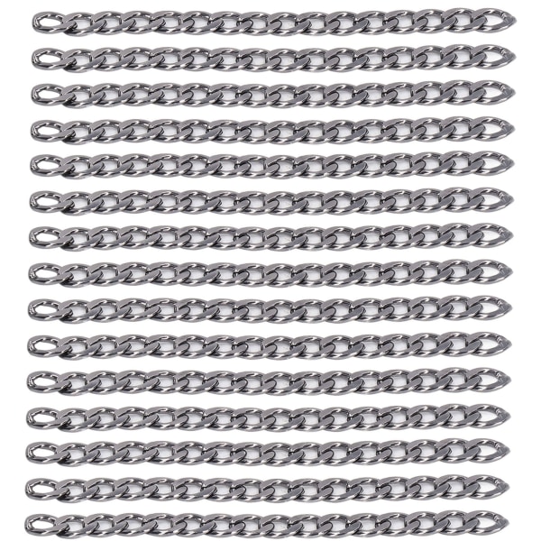 Kæde Slank Aluminium Udskiftelig Kædestrop til Taske Armbånd Ankelkæde gør-det-selv-tilbehør 10m Pistolfarve