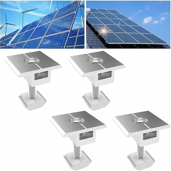 Monteringsfäste för solpaneler i aluminium - 4 st, 35 mm, T-formad design