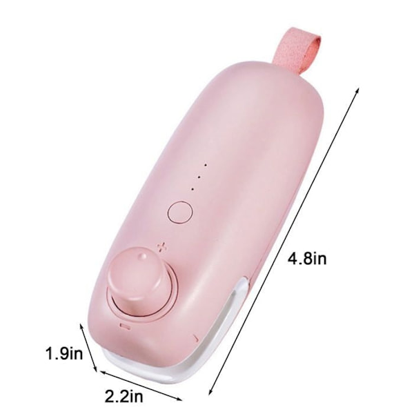 Mini Påsförslutare: 2 I 1 Vakuumförslutare, Tre Hastighetsinställningar För Matförvaring, Rosa