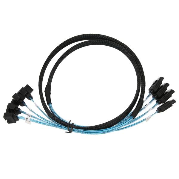 Mini SAS-kabel 4 SATA til 4 SATA lige buet kabel 6Gbps Anti-interferens Dobbeltgruppeafskærmning SAS-kabel0,5m / 1,6ft