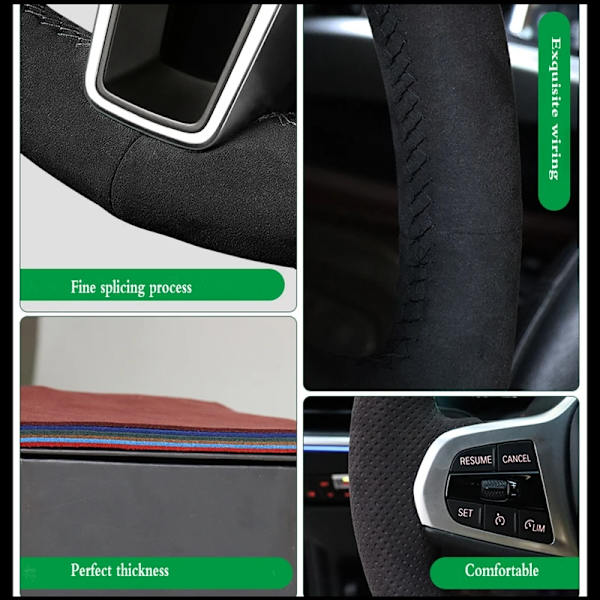 Flätat rattöverdrag för Renault Megane 4 MK IV Kadjar Koleos Talisman Scenic 2016-2017, anpassat biltillbehör A