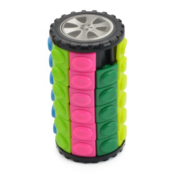 3D Roterande Glidcylinder Magisk Kub Färgrik Babylon Torn Stress Relief Kub Barn Pussel Leksaker För Barn Vuxna Sensoriska Leksaker 6x6