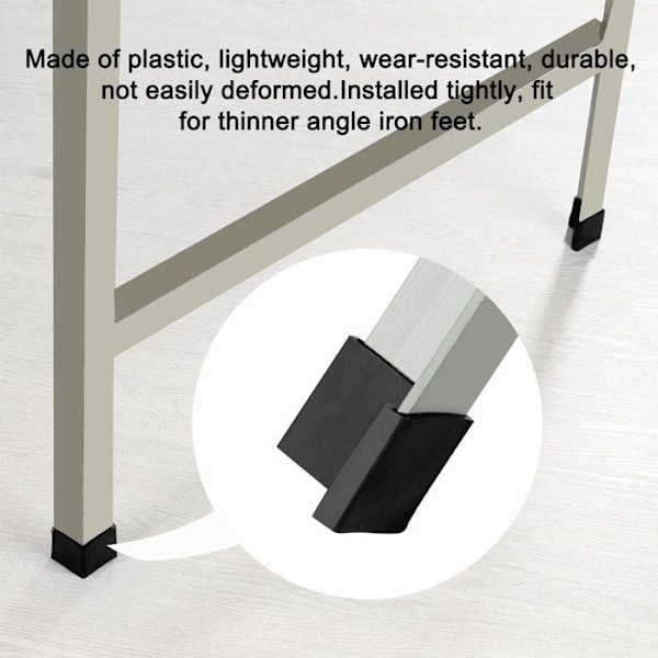 Sourcing Map 30Mmx30Mm Möbelbensvinkeljärn Pad L Form Plast Ben Gummihörn Svart 12st Black