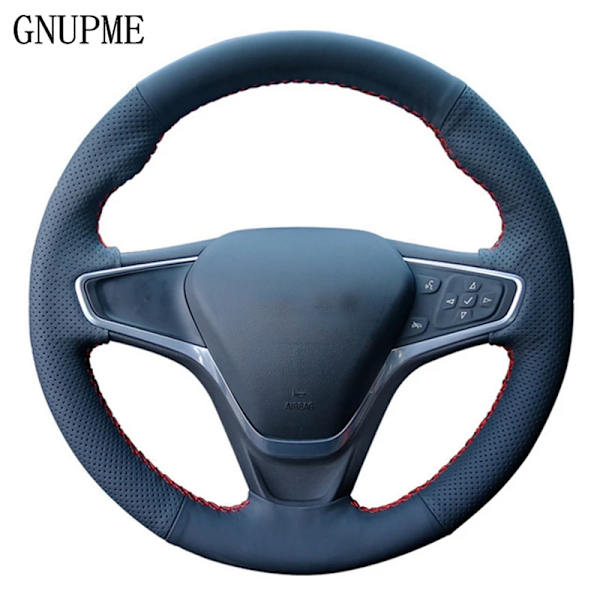 Gnupme konstläder svart bil rattöverdrag för Chevrolet Malibu XL 2016 2017 Equinox 2017 2018 Buick Velite 5