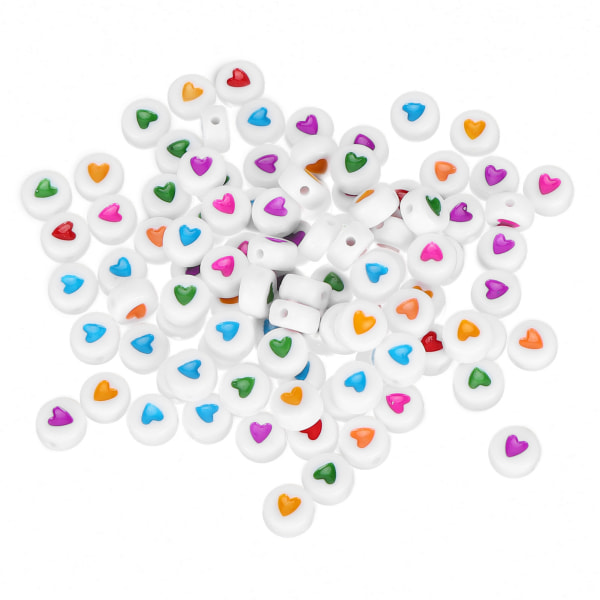 100 stk Akrylperler Fargerike hjerteanheng Armbånd Halskjede DIY smykker tilbehør