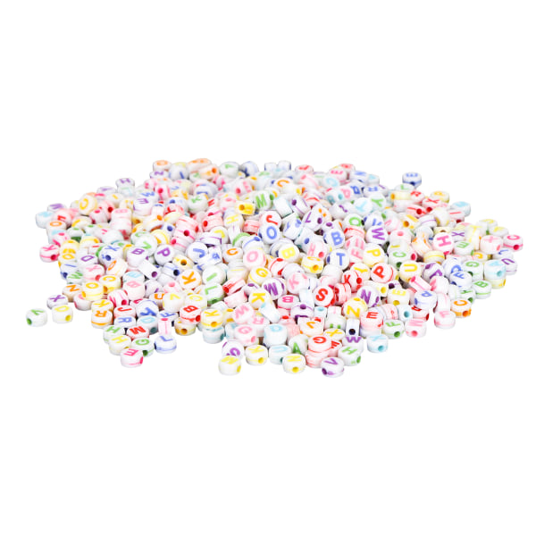 1200 stk engelske bokstavperler DIY fargerike perler tilbehør til armbåndsmykker
