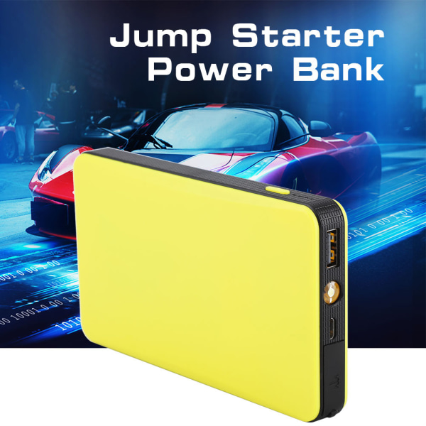 Bärbar 12V Car Jump Starter Motor Batteriladdare Power Bank för bensinmotor 3.0L Gul