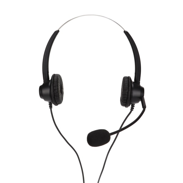 Kundeservice Headset Støyreduksjon RJ9-plugg Binaural kablet telefonhodetelefon med mikrofon for VOIP-telefoner