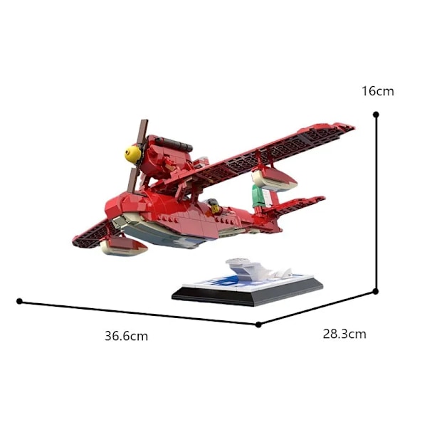 Buildmoc Anime-serie Porco Rosso Röd Gris Sjöflygplan Savoia S‧21 Flogore Byggstenar Macchi M.33 Flygplan Leksaker för Barn PDF(.101)