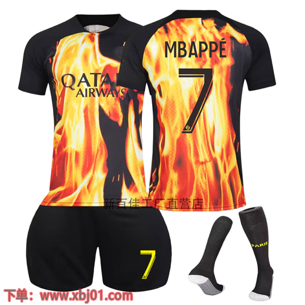 23-24 Mbappe 7 Paris Saint-Germain specialutgåva co-branded ny säsong senaste vuxen barn tröja fotboll Roman Kids 24(130-140cm)