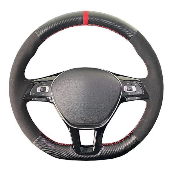 Anti-halk rattöverdrag i mockaläder för Volkswagen VW Golf 7 MK7 ny Polo Jetta Passat B8 Tiguan Sharan Style 9