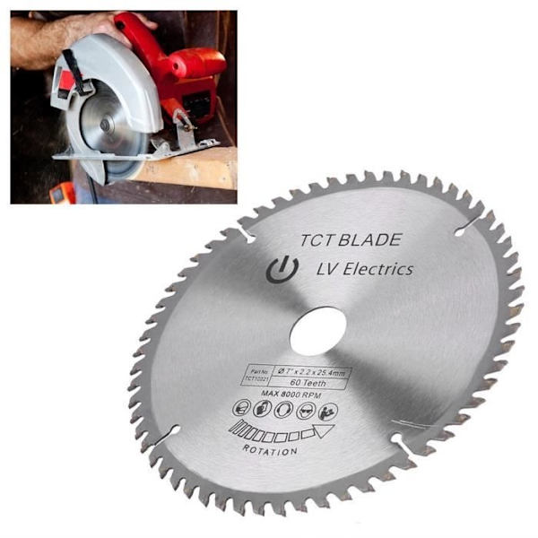 Cirkelsågblad, 180 mm (7 tum) 60 tänder hårdmetalllegering sågblad för kompatibel med Steel-Bob