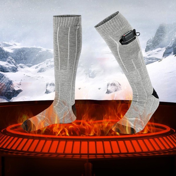 Oppvarmede sokker 4000mAh oppladbare varmesokker for menn Kvinner Varme vinterstrømper med 3 justerbare nivåer for utendørs ski Sykling Fotturer
