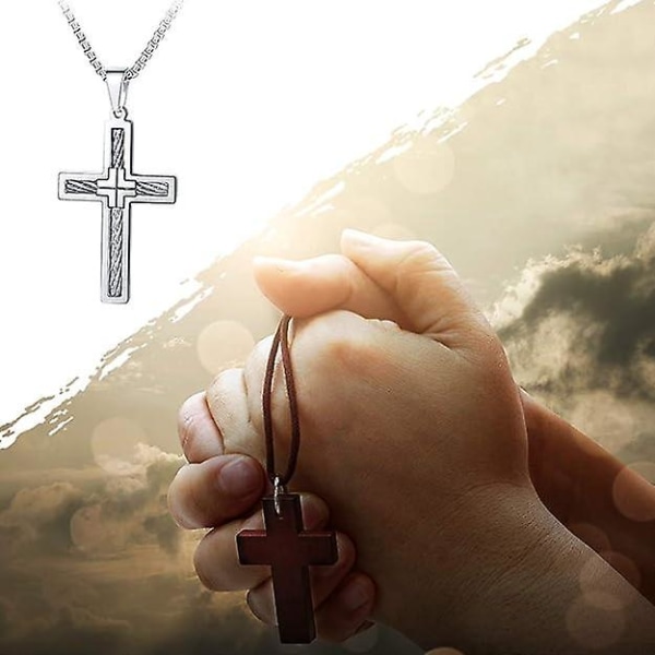 Christian Cross Halsband - Religiösa hängsmycke för män, kvinnor och pojkar - Smyckesskydd