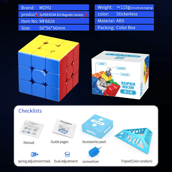 Magic Cube 큐브 Super Rs3M Maglev Magnet 3X3X3 Professionell Wca Tävlings Speeding Puzzle Cubing Ungersk 3X3 Cubo Magicos SuperRS3MBallCore