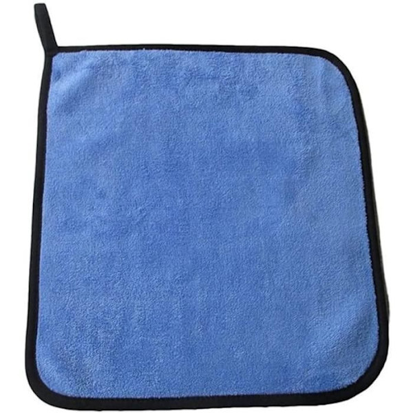 2 st Förtjockade Mikrofiber Rengöringsdukar, Bilhörn Vax Polerdukar, Inga Ludd, 30X30Cm blue, gray