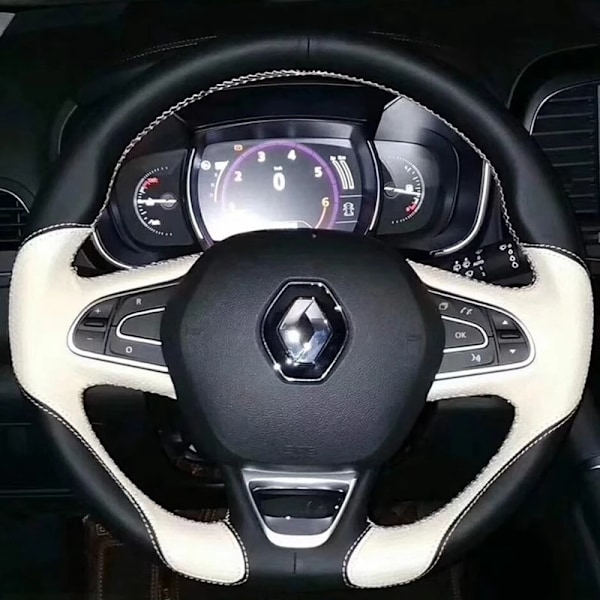 Flätat rattöverdrag för Renault Megane 4 MK IV Kadjar Koleos Talisman Scenic 2016-2017, anpassat biltillbehör A