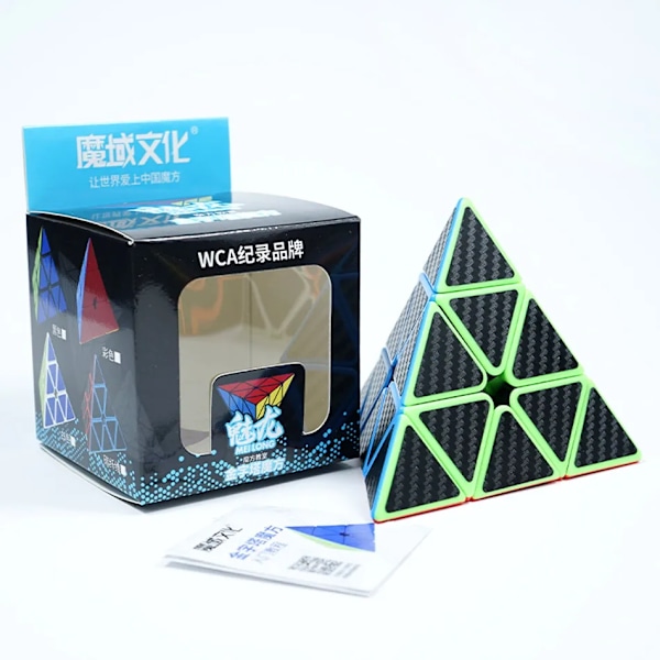 Mfjs Kolfiber Sticker Magic Cube 2X2 3X3 4X4 5X5 Positiv Kub Pyrimid Megaminx Cubo Magico För Barn Present Leksak pyramid