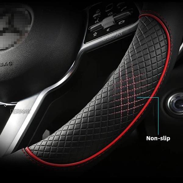 Rattskinnsöverdrag i PU-läder för Seat Leon MK1 MK2 MK3 MK4 1999~2020 1M 1P 5F KL1 KL8 5F FR - Halksäker biltillbehör D shape Red