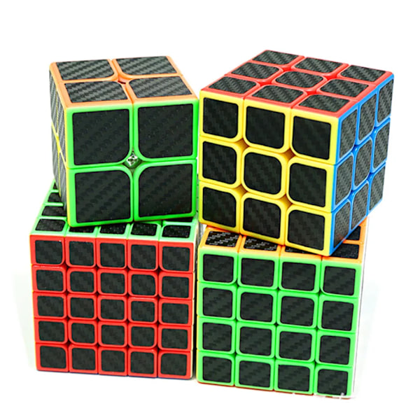 Mfjs Kolfiber Sticker Magic Cube 2X2 3X3 4X4 5X5 Positiv Kub Pyrimid Megaminx Cubo Magico För Barn Present Leksak 4x4