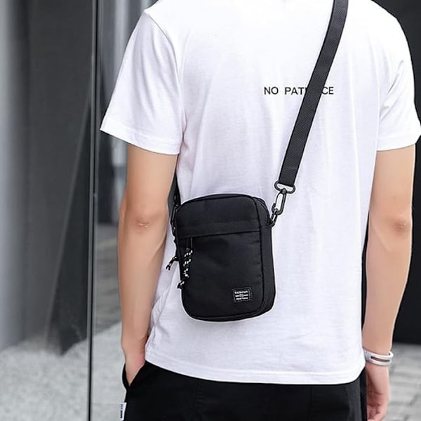 Liten crossbody-väska för män, liten hängande axelväska för män