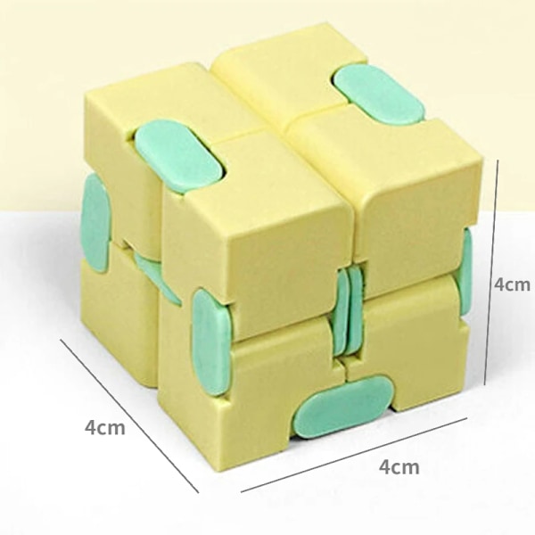 Pusselkub Hållbar Utsökt Dekompressionsleksak Infinity Magic Cube För Vuxna Barn Fidget Leksaker Antistress Ångest Skrivbordsleksak Yellow