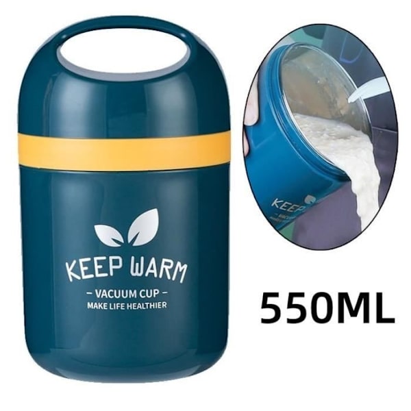 Isolerad matbehållare - Rostfritt stål - 500 ml - Portabel - Dubbla lager - Mörkblå Dark Blue