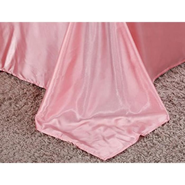 4-delat sängklädesset Sidentäcke 220 X 240 cm Lakan 230X240 cm med 2 örngott 48X74 cm Lyxigt blekrosa Pale pink