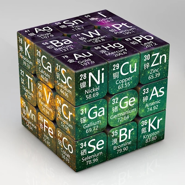 3X3X3 Magisk Puzzle Kub Matematik Kemi Element Fysisk Barn Puzzle Kub Med Bas Magico Cubo Barnpresenter Pedagogiska Leksaker type 3